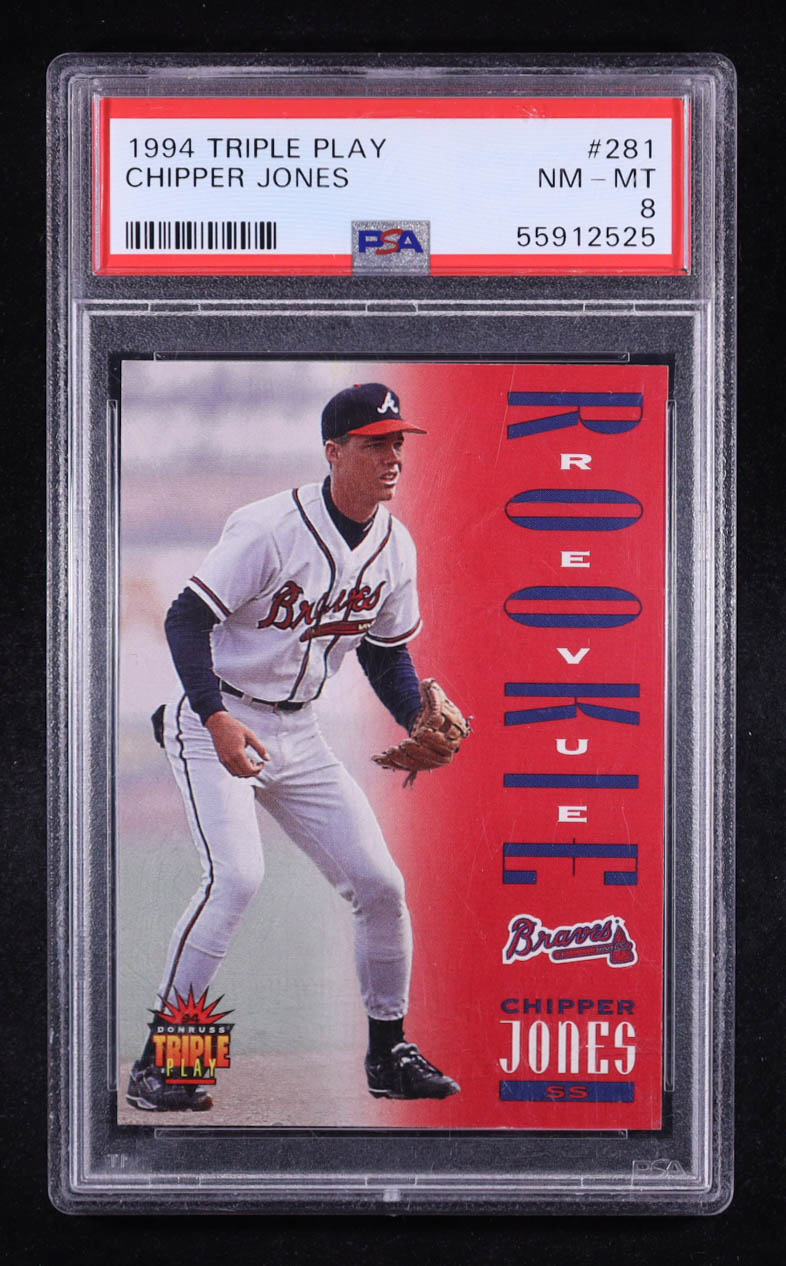 Chipper Jones 1994 Donruss Triple Play #281 RC (PSA 8) at PristineAuction.com Chipper Jones 1994 Donruss Triple Play #281 RC (PSA 8) at PristineAuction.com