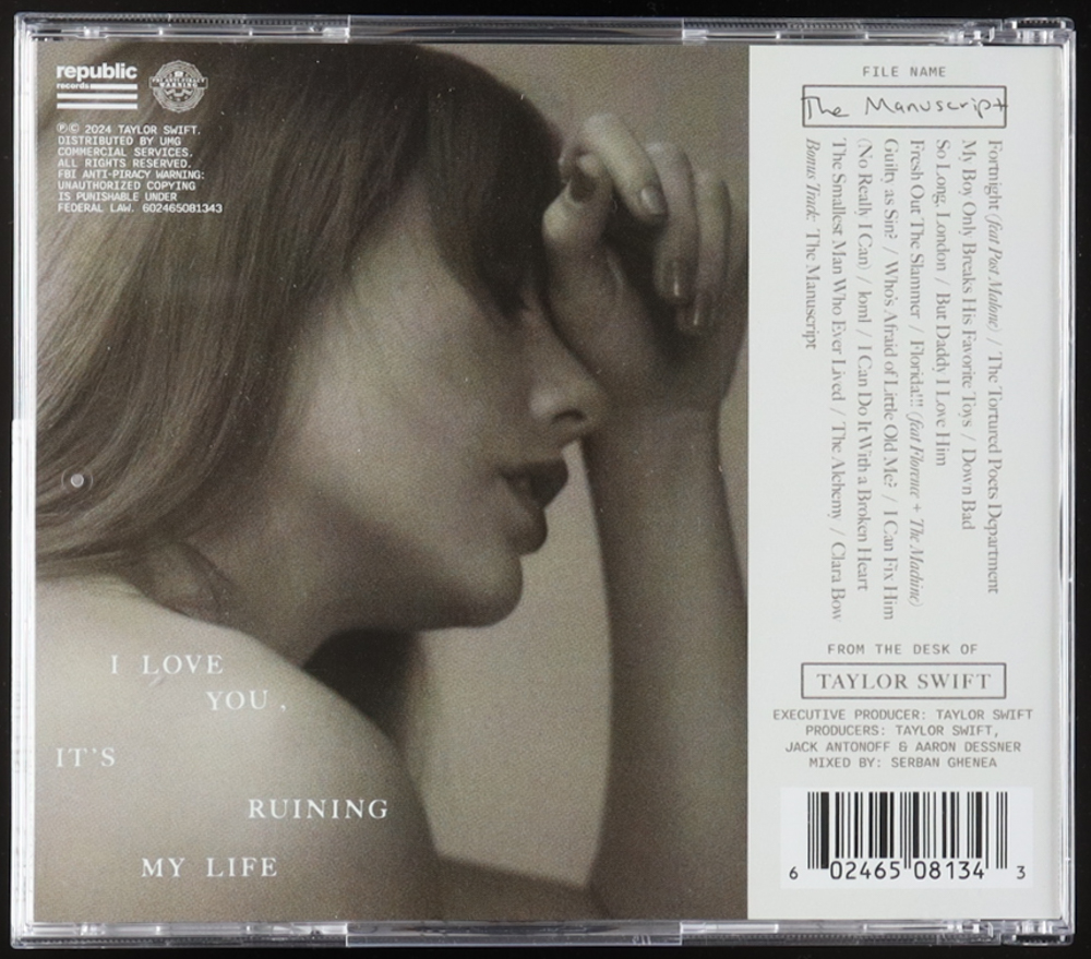 Taylor Swift Signed "The Tortured Poets Department" CD Album Insert (JSA) at PristineAuction.com Taylor Swift Signed "The Tortured Poets Department" CD Album Insert (JSA) at PristineAuction.com