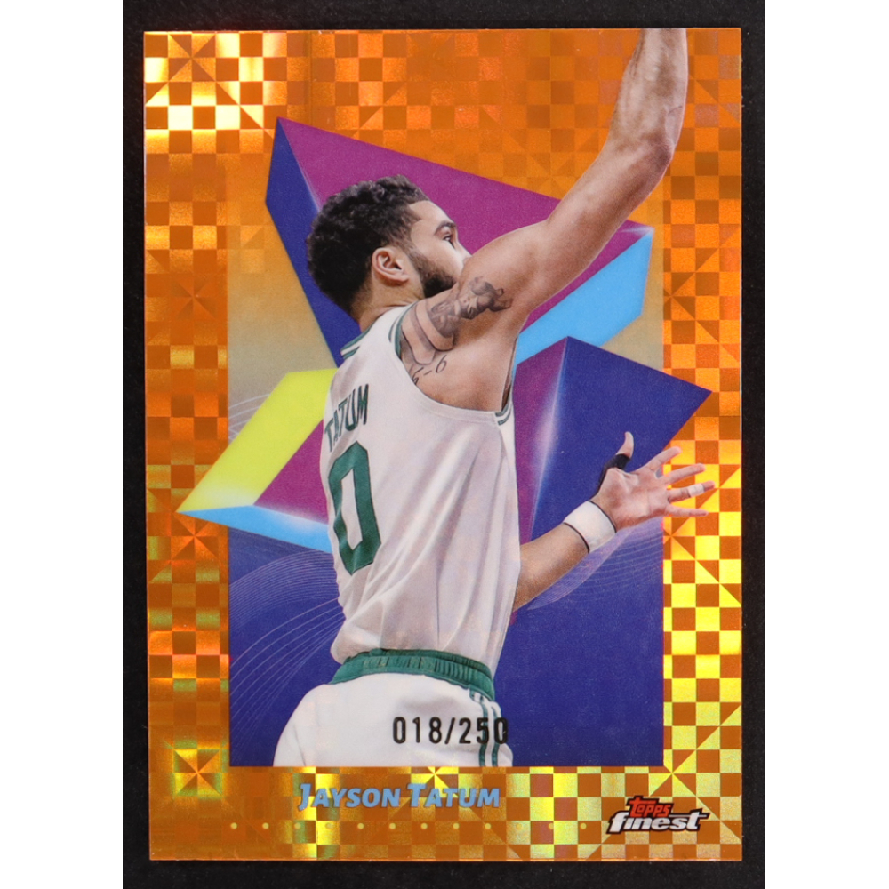 Jayson Tatum 2024-25 Finest Orange X-Fractors #6 #18/250 at PristineAuction.com