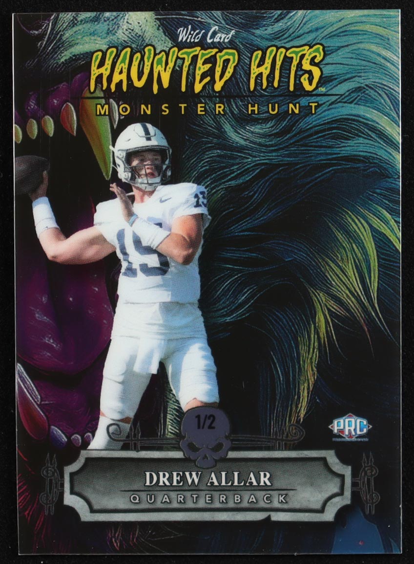 Drew Allar 2024 Wild Card Haunted Hits Monster Hunt Werewolf Holo #HHWWDA #1/2 RC at PristineAuction.com Drew Allar 2024 Wild Card Haunted Hits Monster Hunt Werewolf Holo #HHWWDA #1/2 RC at PristineAuction.com