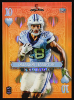 Omarion Hampton 2024 Wild Card 5 Card Draw Stacked Deck 10 Hearts Orange Shimmer #SDPHOHN #5/5 RC at PristineAuction.com