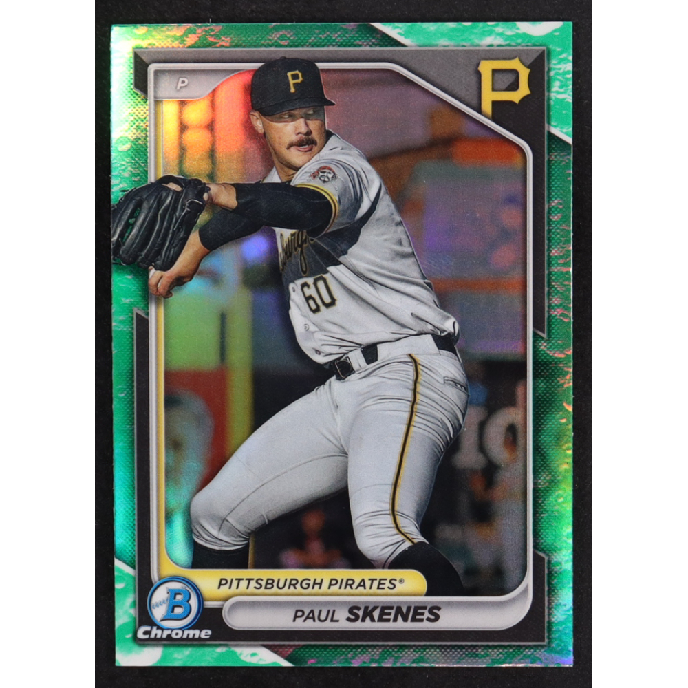 Paul Skenes 2024 Bowman Chrome Prospects Lunar Glow Refractors #BCP125 RC at PristineAuction.com