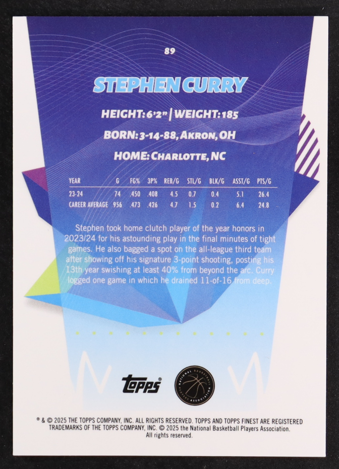 Stephen Curry 2024-25 Finest Orange X-Fractors #89 #78/250 at PristineAuction.com Stephen Curry 2024-25 Finest Orange X-Fractors #89 #78/250 at PristineAuction.com
