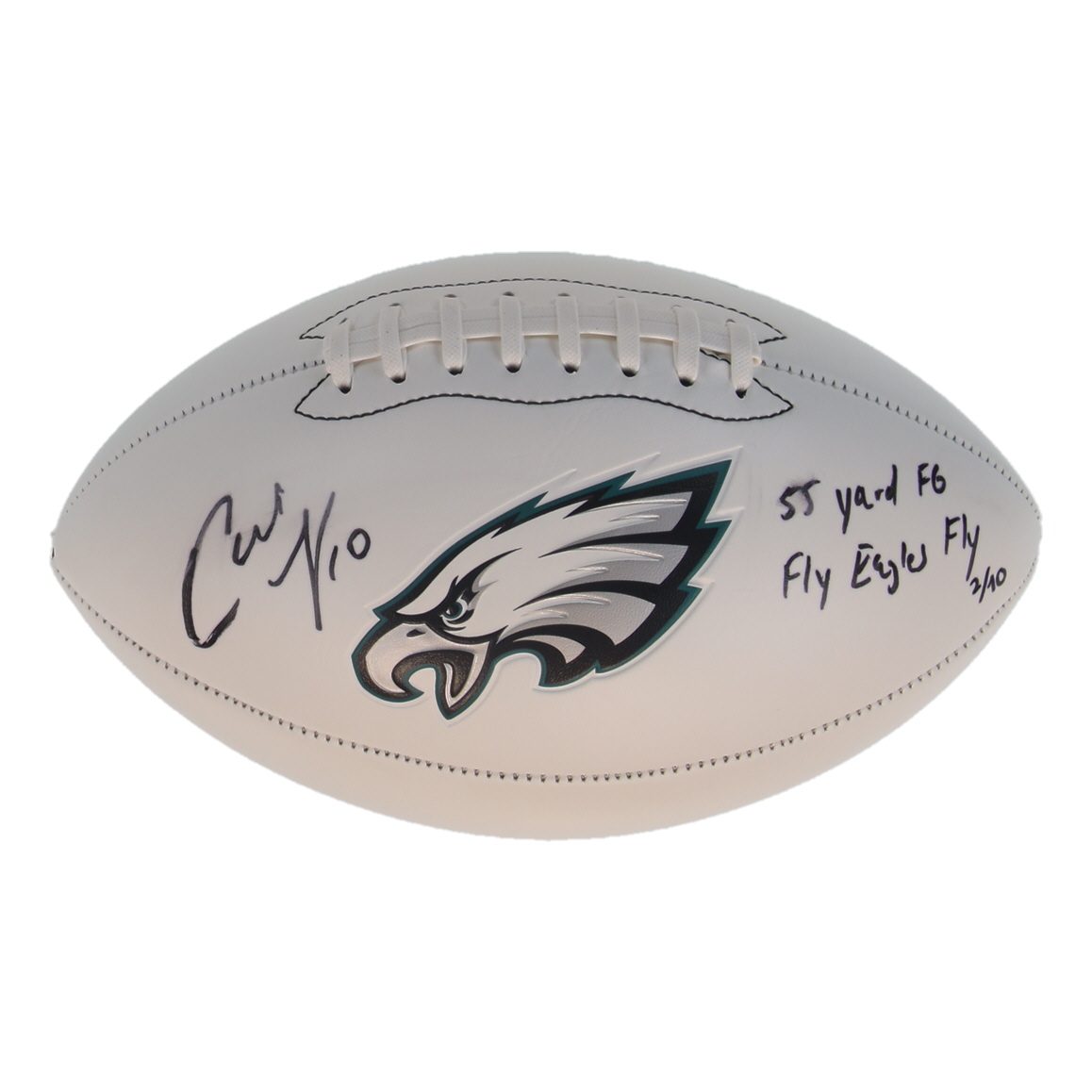 Carli Lloyd Signed LE Eagles Logo Football Inscribed "55 Yard FG" & "Fly Eagles Fly" (Fanatics) at PristineAuction.com Carli Lloyd Signed LE Eagles Logo Football Inscribed "55 Yard FG" & "Fly Eagles Fly" (Fanatics) at PristineAuction.com
