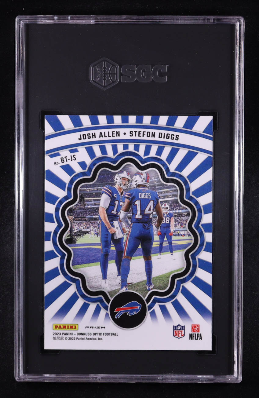 Josh Allen / Stefon Diggs 2023 Donruss Optic Best Tuddys #5 (SGC 10) at PristineAuction.com Josh Allen / Stefon Diggs 2023 Donruss Optic Best Tuddys #5 (SGC 10) at PristineAuction.com