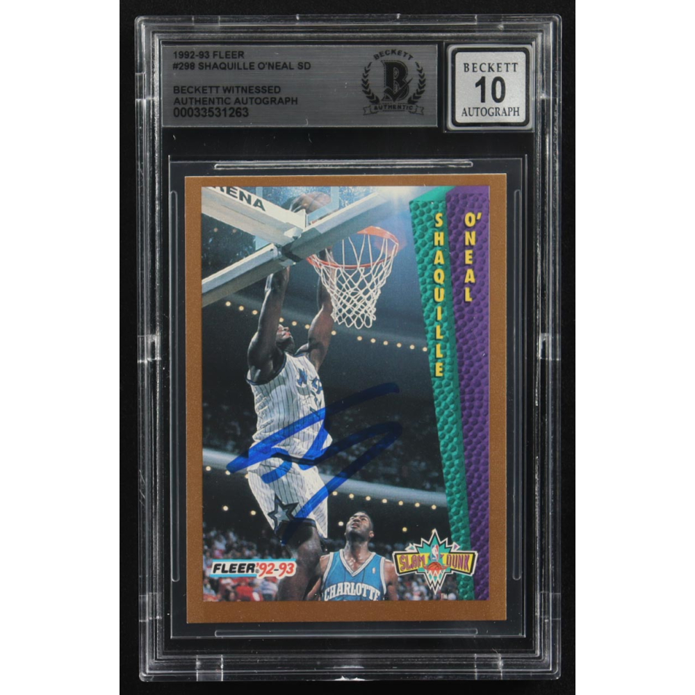 Shaquille O'Neal Signed 1992-93 Fleer SD #298 RC (BGS | Autograph Graded BGS 10) at PristineAuction.com