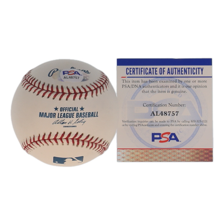 Bob Feller Signed OML Baseball Inscribed "HOF 62" (PSA) at PristineAuction.com Bob Feller Signed OML Baseball Inscribed "HOF 62" (PSA) at PristineAuction.com