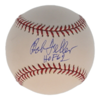 Bob Feller Signed OML Baseball Inscribed "HOF 62" (PSA) at PristineAuction.com