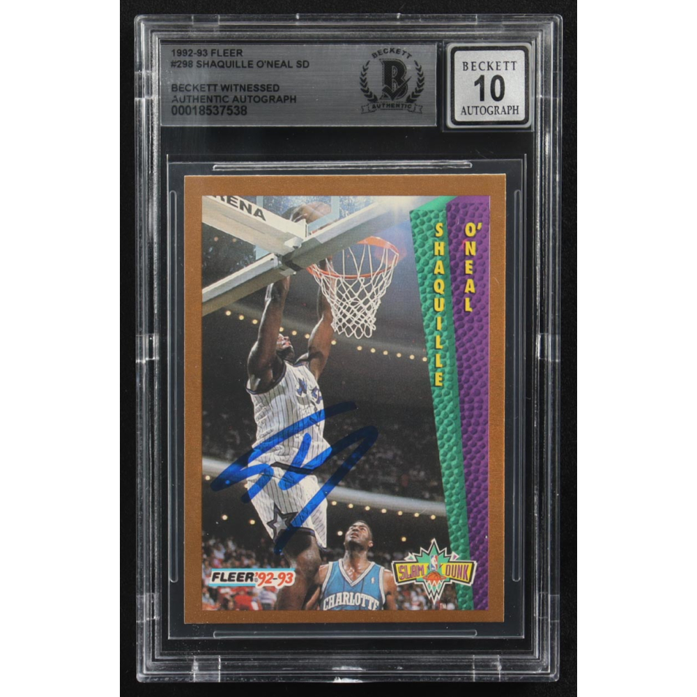 Shaquille O'Neal Signed 1992-93 Fleer SD #298 RC (BGS | Autograph Graded BGS 10) at PristineAuction.com