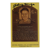 Johnny Mize Signed Hall of Fame Plaque Postcard (Beckett) at PristineAuction.com