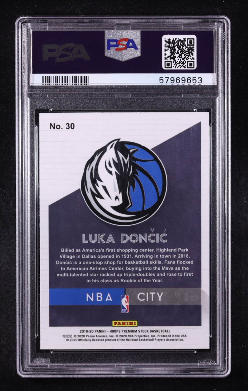 Luka Doncic 2019-20 Hoops Premium Stock NBA City #30 (PSA 10) at PristineAuction.com Luka Doncic 2019-20 Hoops Premium Stock NBA City #30 (PSA 10) at PristineAuction.com