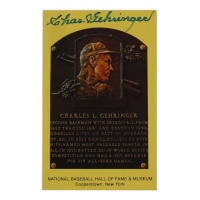 Charles Gehringer Signed Hall of Fame Plaque Postcard (Beckett) at PristineAuction.com