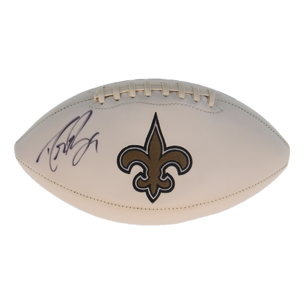 Drew Brees Signed Saints Logo Football (Beckett) at PristineAuction.com Drew Brees Signed Saints Logo Football (Beckett) at PristineAuction.com