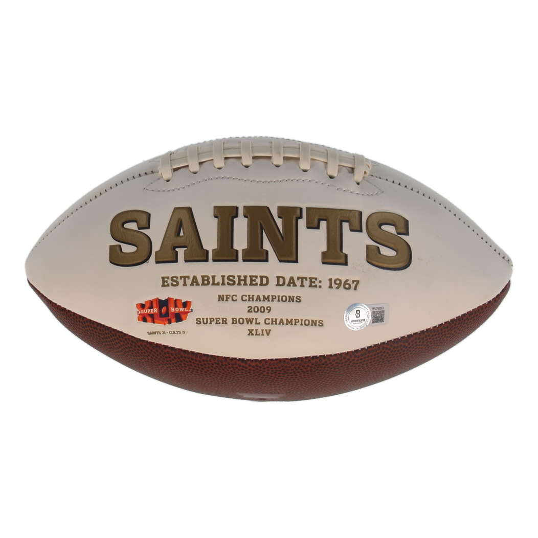 Drew Brees Signed Saints Logo Football (Beckett) at PristineAuction.com Drew Brees Signed Saints Logo Football (Beckett) at PristineAuction.com