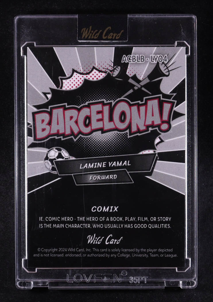 Lamine Yamal 2024 Wild Card Comix BARCELONA! Silver Wave #ACBLB-LY04 #2/3 RC at PristineAuction.com Lamine Yamal 2024 Wild Card Comix BARCELONA! Silver Wave #ACBLB-LY04 #2/3 RC at PristineAuction.com