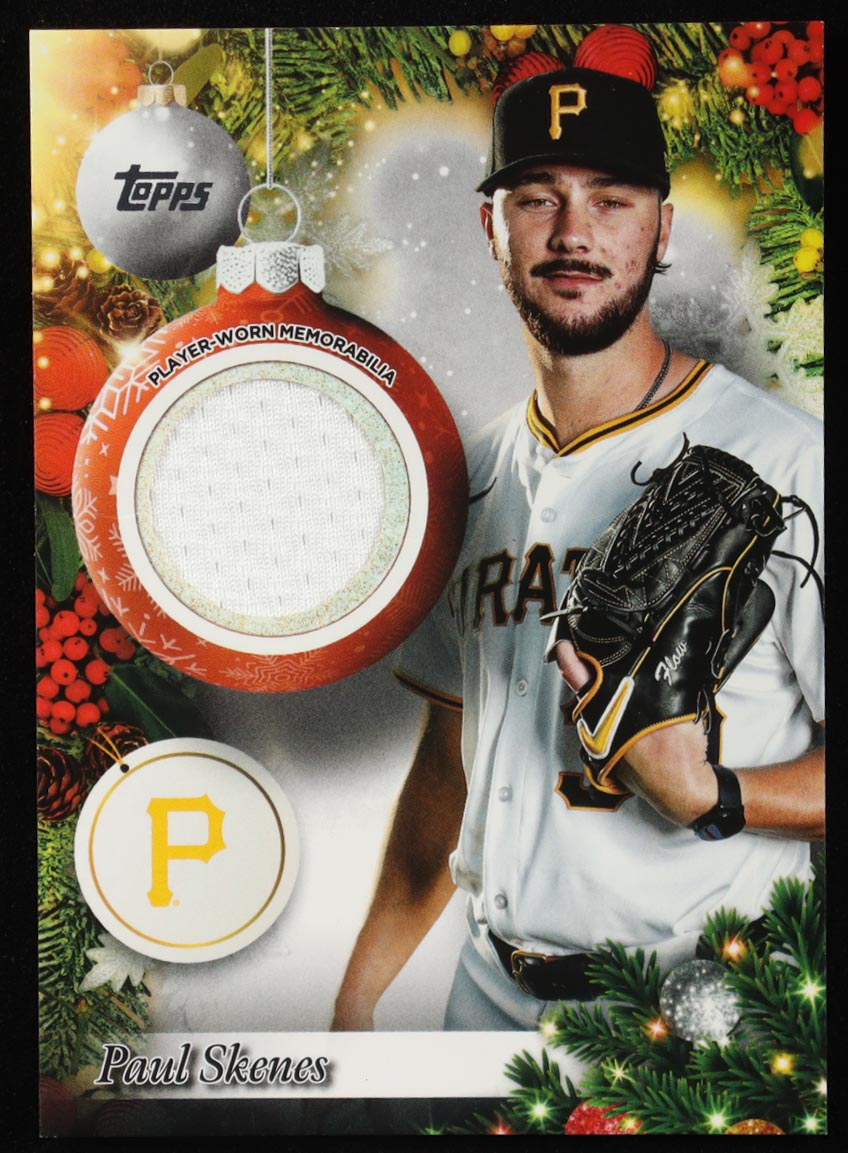 Paul Skenes 2025 Topps Holiday Player Relics #PRPS at PristineAuction.com Paul Skenes 2025 Topps Holiday Player Relics #PRPS at PristineAuction.com