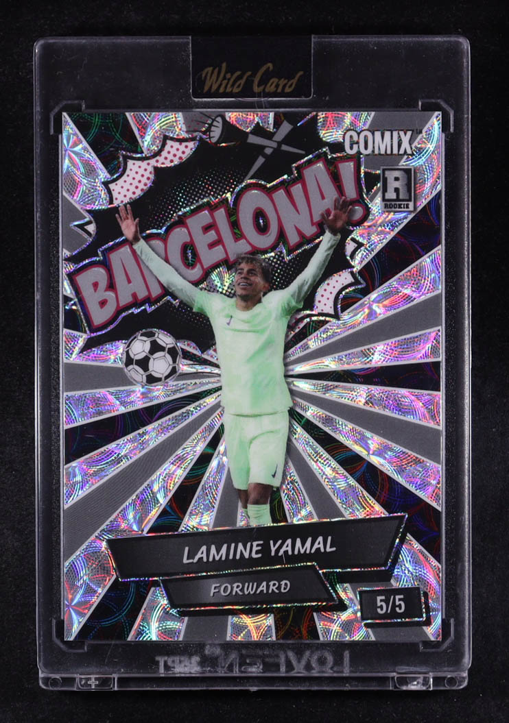Lamine Yamal 2024 Wild Card Comix BARCELONA! Silver Kaleidoscope #ACBLB-LY04 #5/5 RC at PristineAuction.com Lamine Yamal 2024 Wild Card Comix BARCELONA! Silver Kaleidoscope #ACBLB-LY04 #5/5 RC at PristineAuction.com