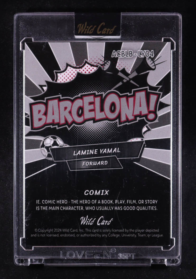 Lamine Yamal 2024 Wild Card Comix BARCELONA! Silver Kaleidoscope #ACBLB-LY04 #5/5 RC at PristineAuction.com Lamine Yamal 2024 Wild Card Comix BARCELONA! Silver Kaleidoscope #ACBLB-LY04 #5/5 RC at PristineAuction.com