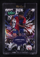 Lamine Yamal 2024 Wild Card Splat Background 2 Blue Rainbow Foil #SBBLU02-LY3 #4/5 RC at PristineAuction.com