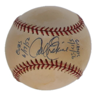 Carl Erskine Signed ONL Baseball Inscribed "Giants 5/12/56" & "Cubs 6/19/52" (JSA) at PristineAuction.com Carl Erskine Signed ONL Baseball Inscribed "Giants 5/12/56" & "Cubs 6/19/52" (JSA) at PristineAuction.com