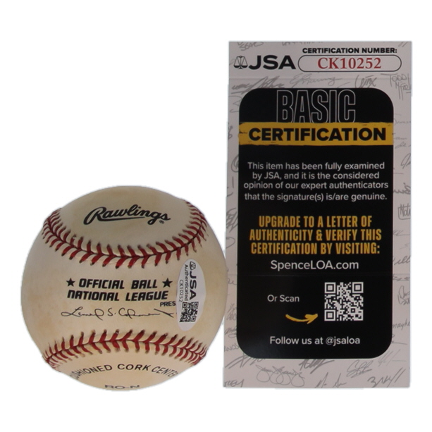 Carl Erskine Signed ONL Baseball Inscribed "Giants 5/12/56" & "Cubs 6/19/52" (JSA) at PristineAuction.com Carl Erskine Signed ONL Baseball Inscribed "Giants 5/12/56" & "Cubs 6/19/52" (JSA) at PristineAuction.com