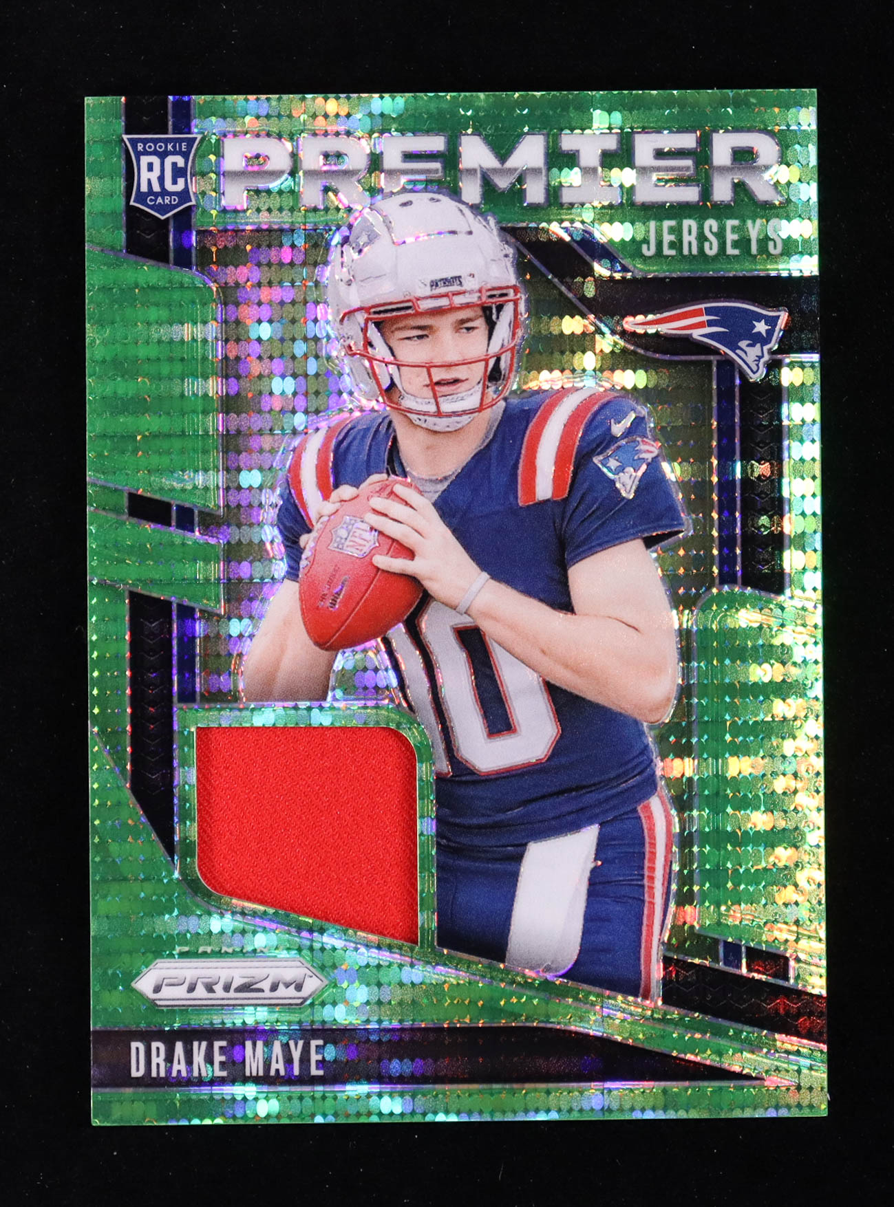 Drake Maye 2024 Panini Prizm Premier Jerseys Neon Green Pulsar #6 RC at PristineAuction.com Drake Maye 2024 Panini Prizm Premier Jerseys Neon Green Pulsar #6 RC at PristineAuction.com