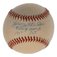 Harry Walker Signed ONL Baseball Inscribed "Batting Champ 1947 .363" (JSA) at PristineAuction.com