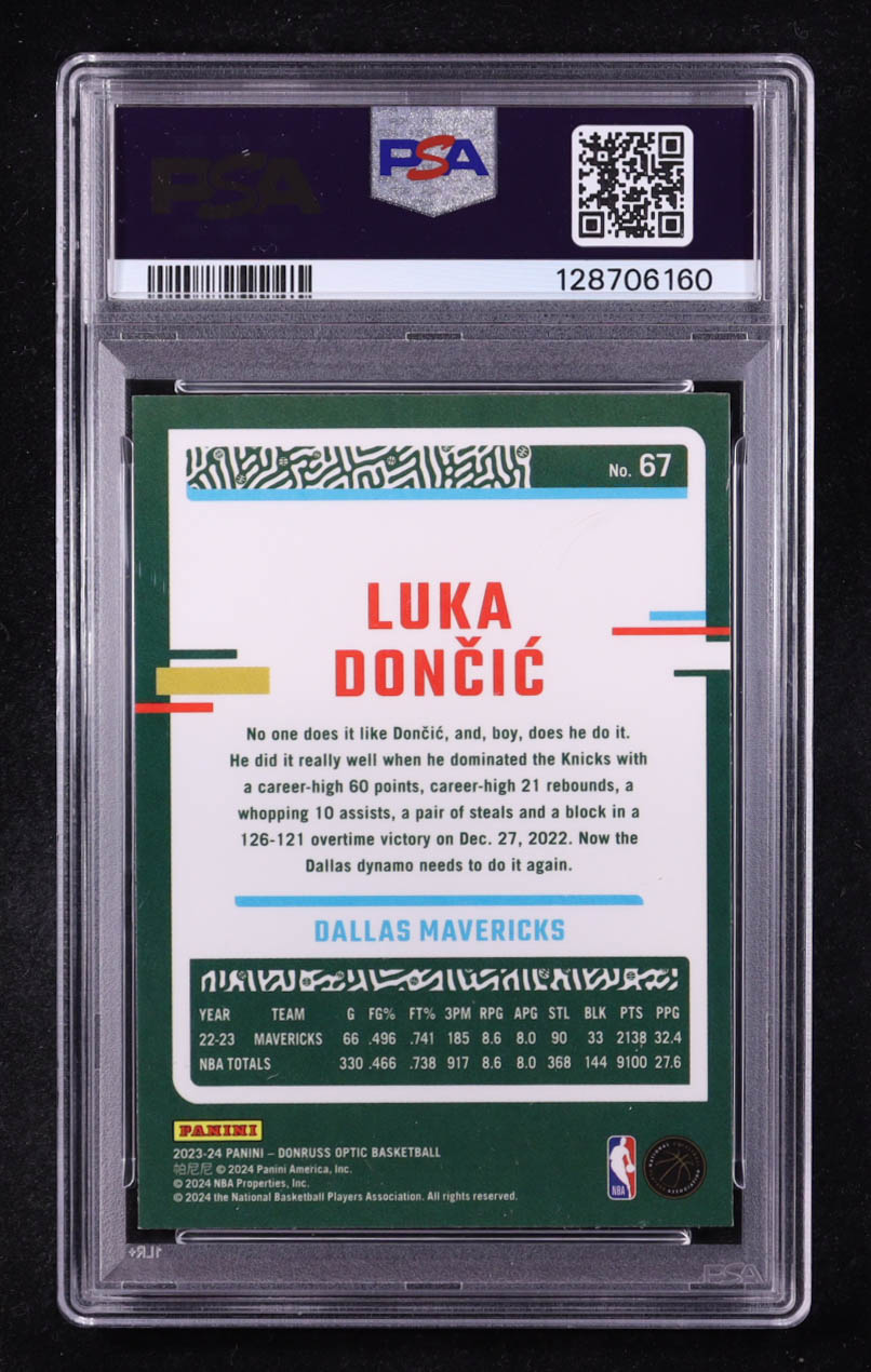 Luka Doncic 2023-24 Donruss Optic #67 (PSA 10) at PristineAuction.com Luka Doncic 2023-24 Donruss Optic #67 (PSA 10) at PristineAuction.com
