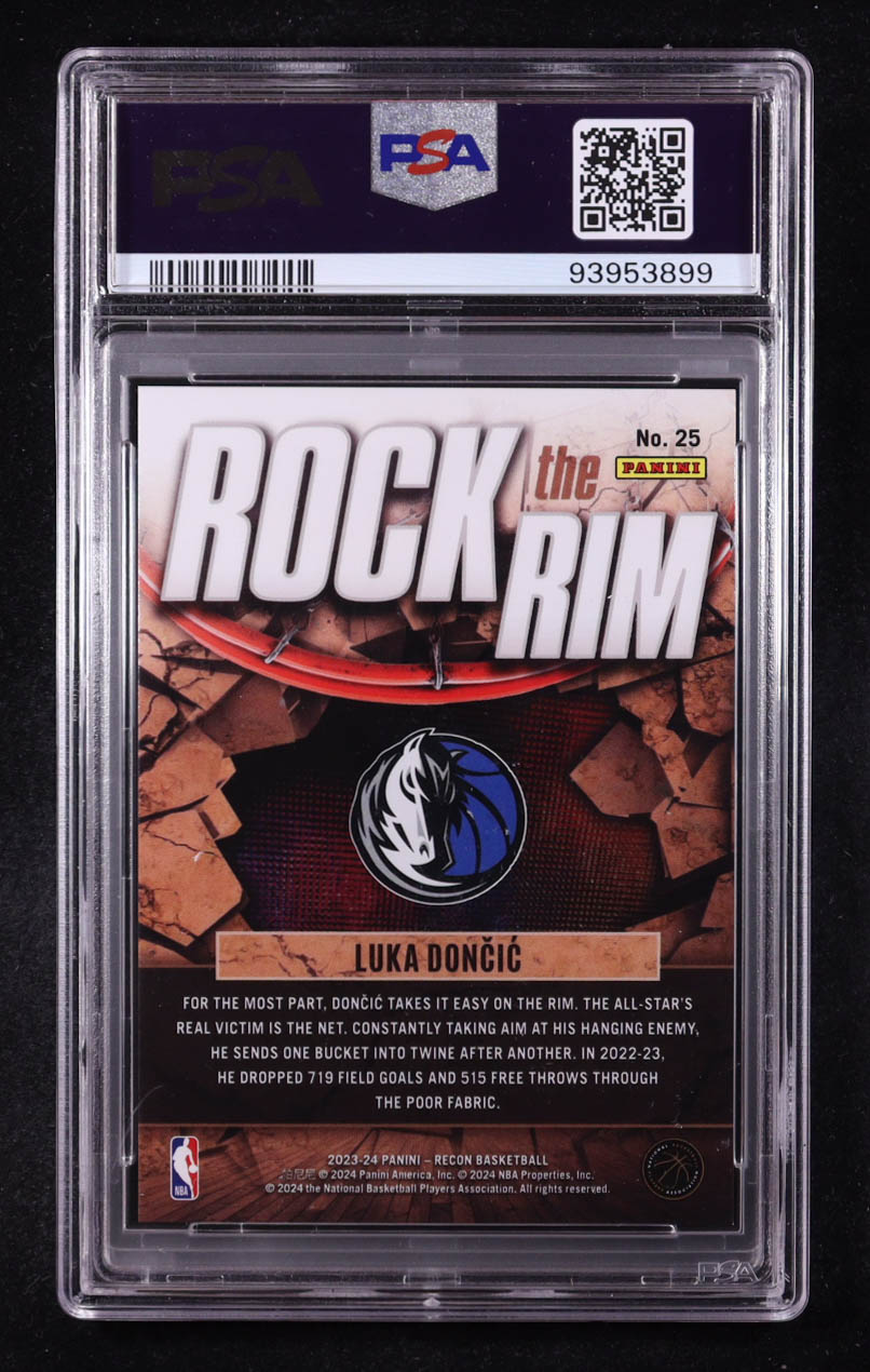 Luka Doncic 2023-24 Panini Recon Rock the Rim #25 (PSA 9) at PristineAuction.com Luka Doncic 2023-24 Panini Recon Rock the Rim #25 (PSA 9) at PristineAuction.com