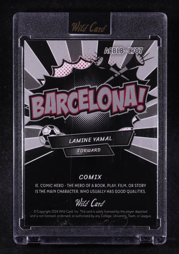 Lamine Yamal 2024 Wild Card Comix BARCELONA! Silver Pulsar #ACBLB-LY07 #1/4 RC at PristineAuction.com Lamine Yamal 2024 Wild Card Comix BARCELONA! Silver Pulsar #ACBLB-LY07 #1/4 RC at PristineAuction.com