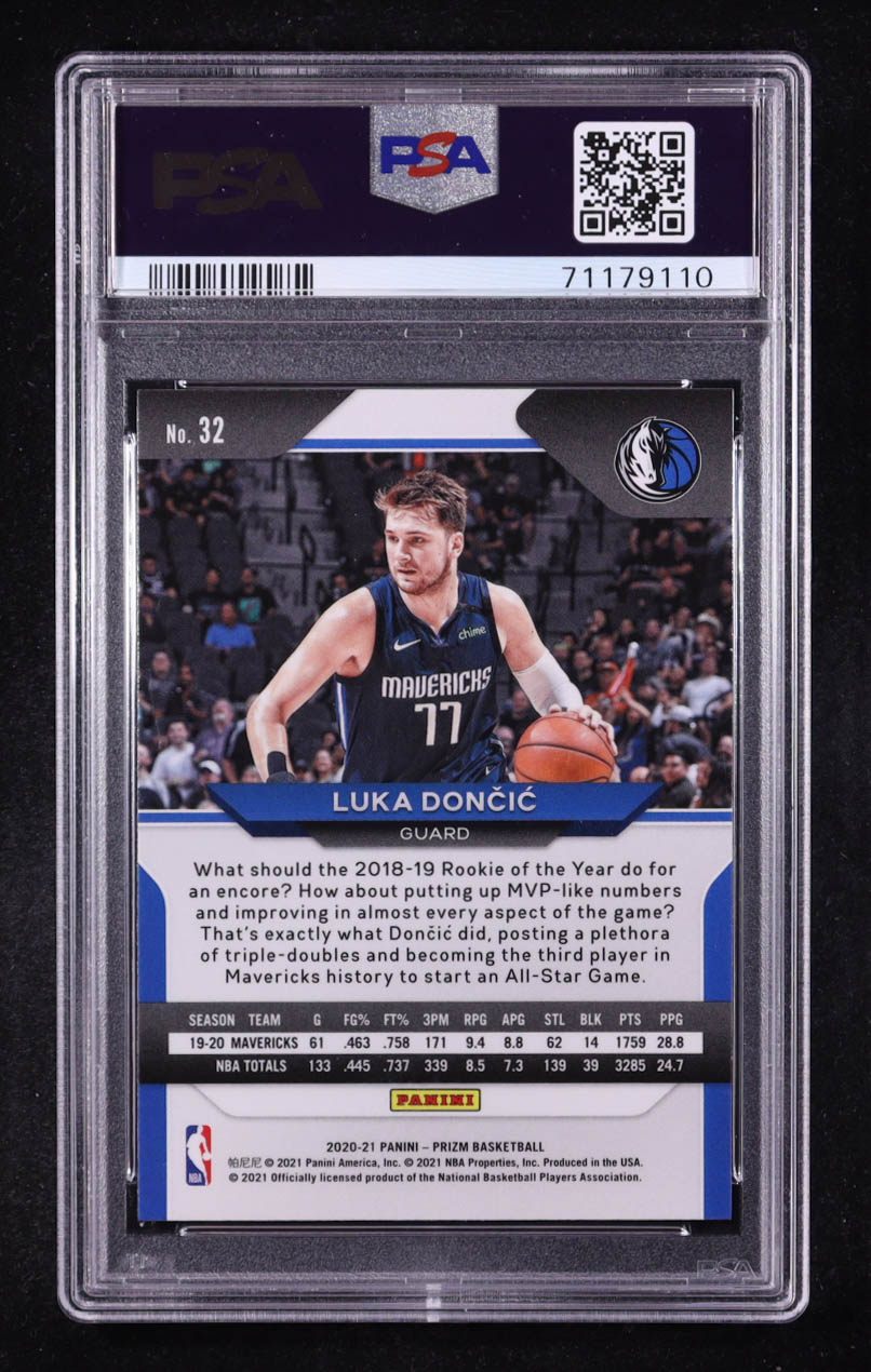 Luka Doncic 2020-21 Panini Prizm #32 (PSA 8) at PristineAuction.com Luka Doncic 2020-21 Panini Prizm #32 (PSA 8) at PristineAuction.com