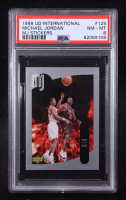 Michael Jordan 1998 Upper Deck MJ Sticker Collection #125 (PSA 8) at PristineAuction.com