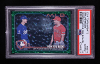 Shohei Ohtani / Mike Trout 2024 Topps Update Green Crackle Foil Board Veteran Combos #US-76 #188/499 (PSA 10) at PristineAuction.com