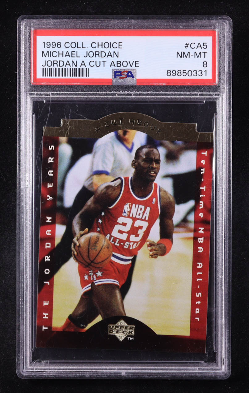 Michael Jordan 1996-97 Collector's Choice Jordan A Cut Above #CA5 (PSA 8) at PristineAuction.com Michael Jordan 1996-97 Collector's Choice Jordan A Cut Above #CA5 (PSA 8) at PristineAuction.com