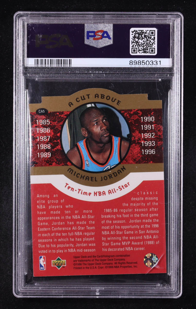 Michael Jordan 1996-97 Collector's Choice Jordan A Cut Above #CA5 (PSA 8) at PristineAuction.com Michael Jordan 1996-97 Collector's Choice Jordan A Cut Above #CA5 (PSA 8) at PristineAuction.com