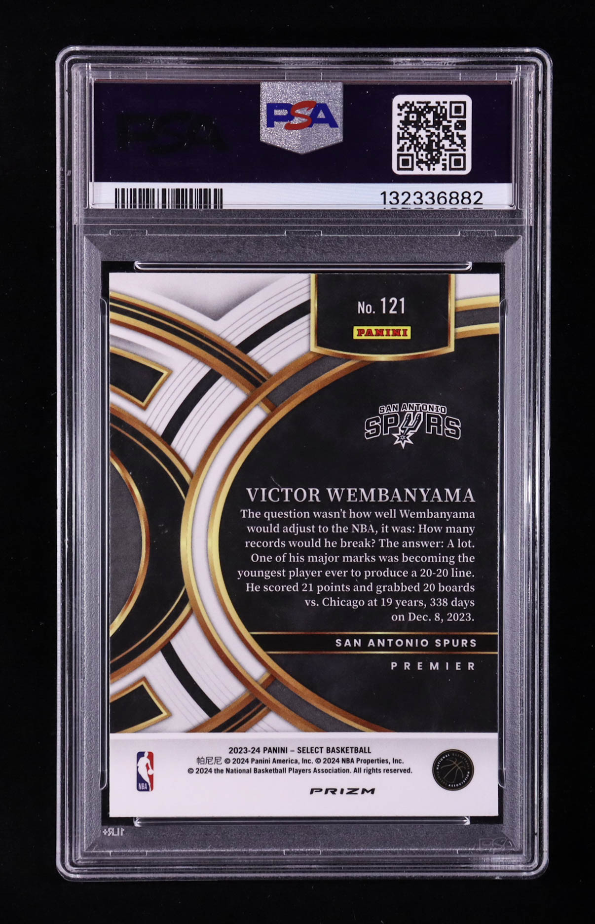 Victor Wembanyama 2023-24 Panini Select Tectonic #121 (PSA 10) at PristineAuction.com Victor Wembanyama 2023-24 Panini Select Tectonic #121 (PSA 10) at PristineAuction.com