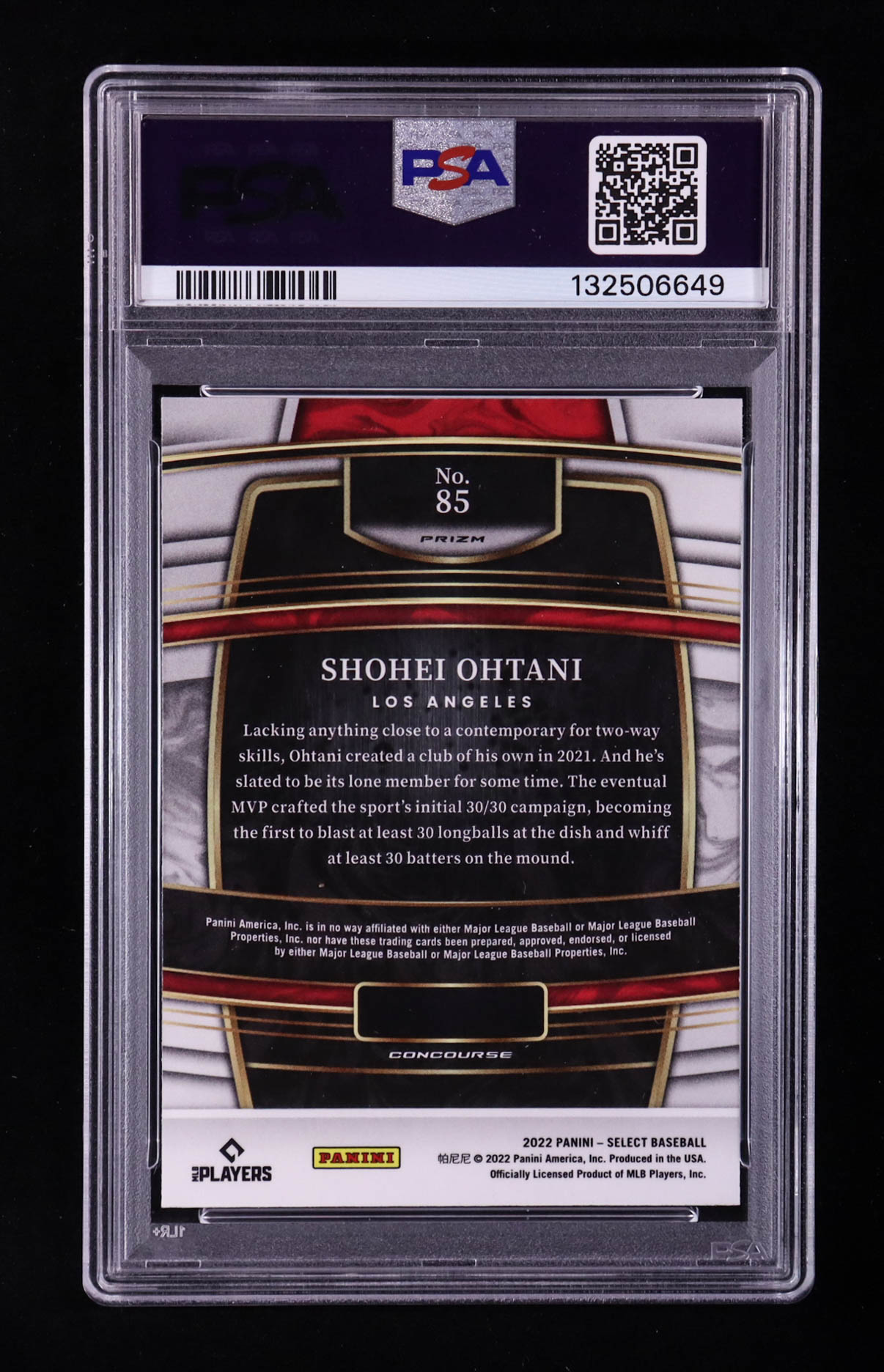Shohei Ohtani 2022 Panini Select Cosmic #85 (PSA 10) at PristineAuction.com Shohei Ohtani 2022 Panini Select Cosmic #85 (PSA 10) at PristineAuction.com