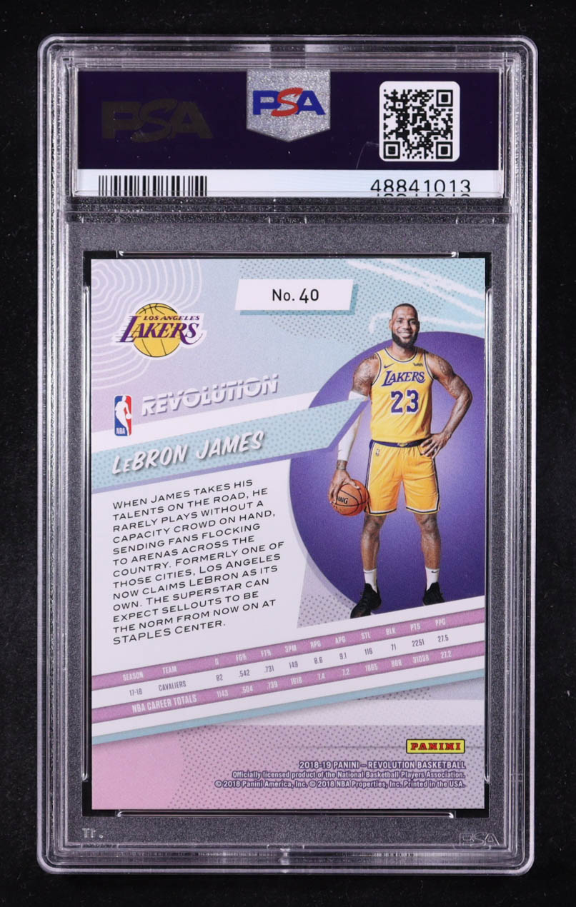 LeBron James 2018-19 Panini Revolution #40 (PSA 9) at PristineAuction.com LeBron James 2018-19 Panini Revolution #40 (PSA 9) at PristineAuction.com