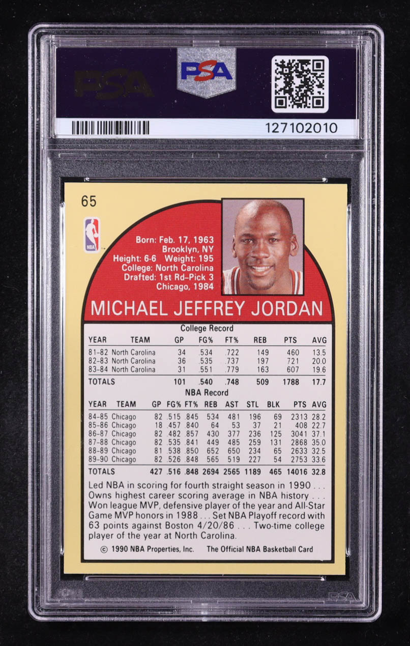 Michael Jordan 1990-91 Hoops #65 (PSA 8) at PristineAuction.com Michael Jordan 1990-91 Hoops #65 (PSA 8) at PristineAuction.com