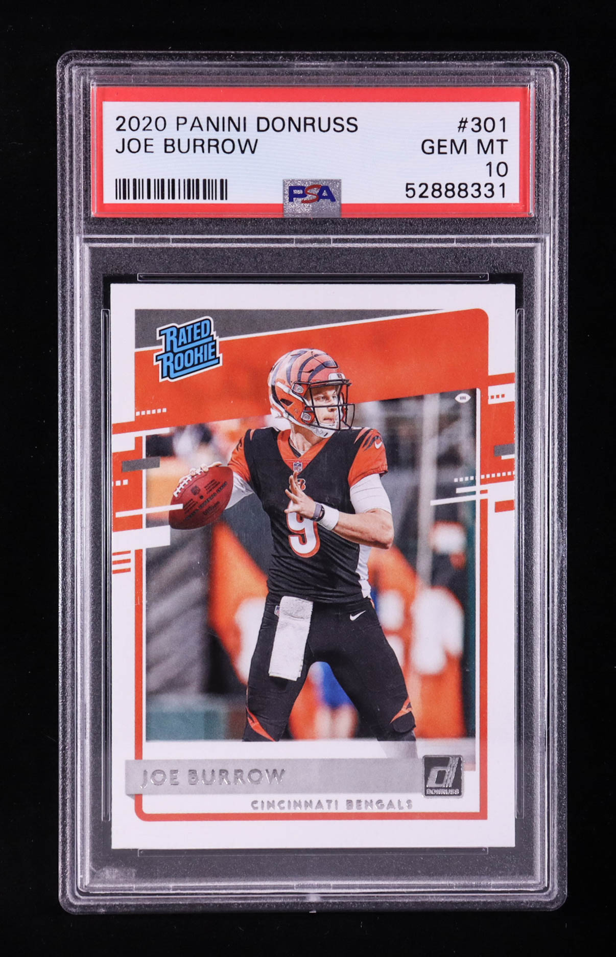 Joe Burrow 2020 Panini Donruss RR #301 RC (PSA 10) at PristineAuction.com Joe Burrow 2020 Panini Donruss RR #301 RC (PSA 10) at PristineAuction.com