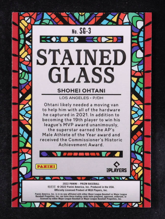 Shohei Ohtani 2022 Panini Prizm Stained Glass #3 at PristineAuction.com Shohei Ohtani 2022 Panini Prizm Stained Glass #3 at PristineAuction.com