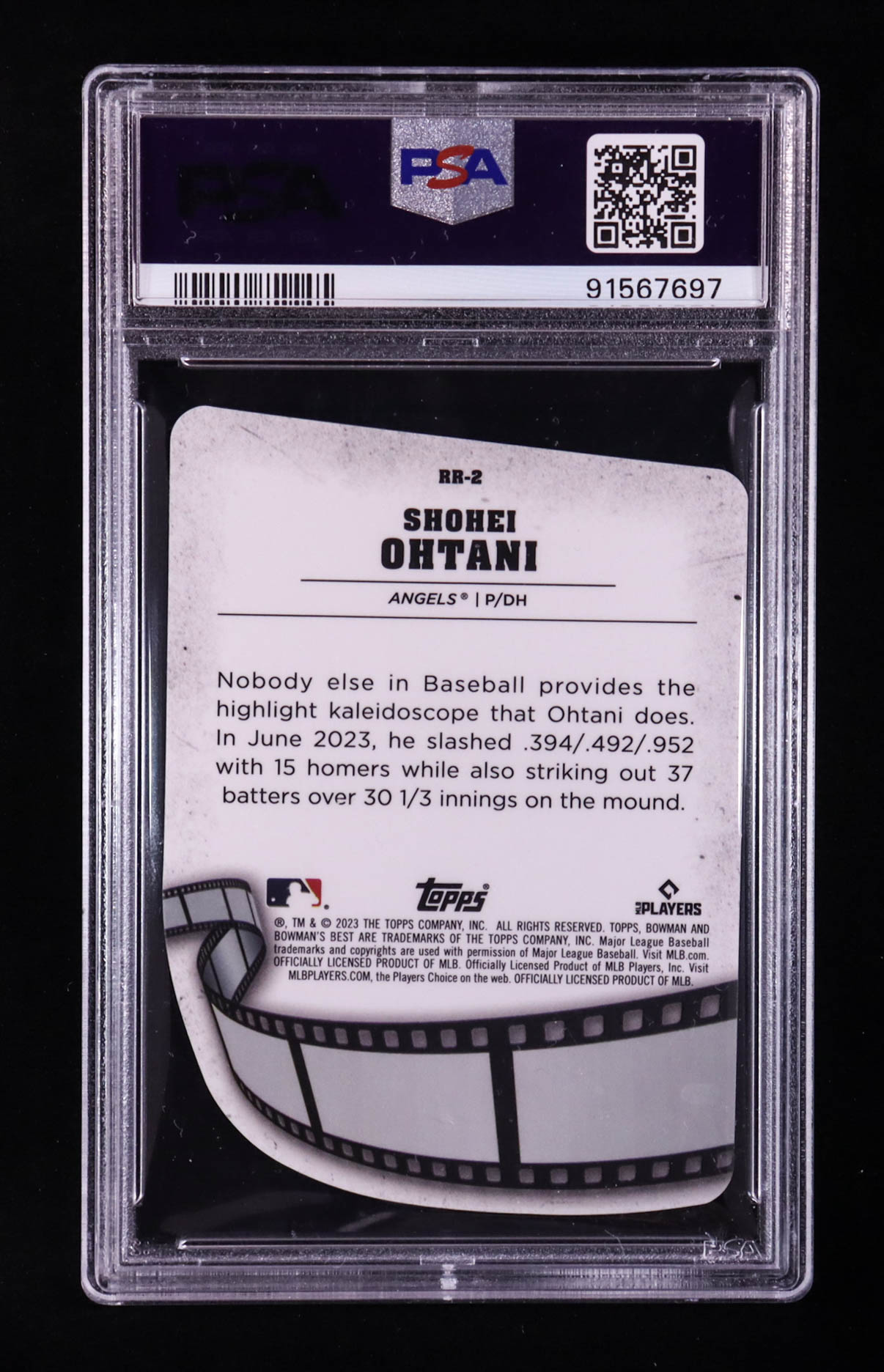 Shohei Ohtani 2023 Bowman's Best Reel To Reel Die-Cut #RR-2 (PSA 10) at PristineAuction.com Shohei Ohtani 2023 Bowman's Best Reel To Reel Die-Cut #RR-2 (PSA 10) at PristineAuction.com