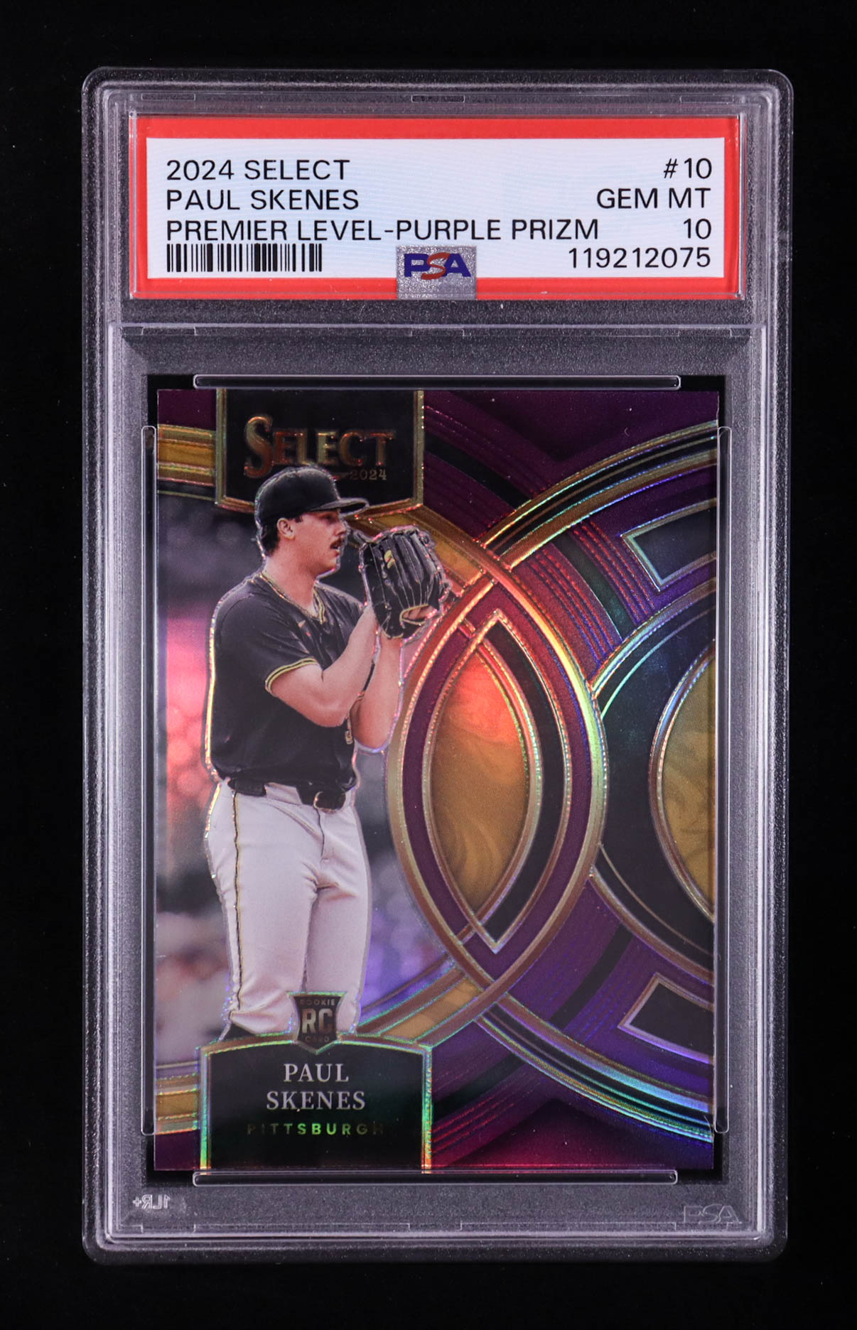 Paul Skenes 2024 Panini Select Premier Level Purple Prizm #10 RC #91/99 (PSA 10) at PristineAuction.com Paul Skenes 2024 Panini Select Premier Level Purple Prizm #10 RC #91/99 (PSA 10) at PristineAuction.com
