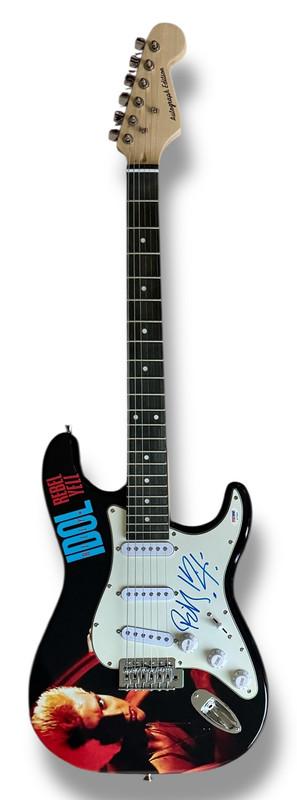 Billy Idol Signed "Rebel Yell" Custom Stratocaster Guitar (PSA) at PristineAuction.com Billy Idol Signed "Rebel Yell" Custom Stratocaster Guitar (PSA) at PristineAuction.com