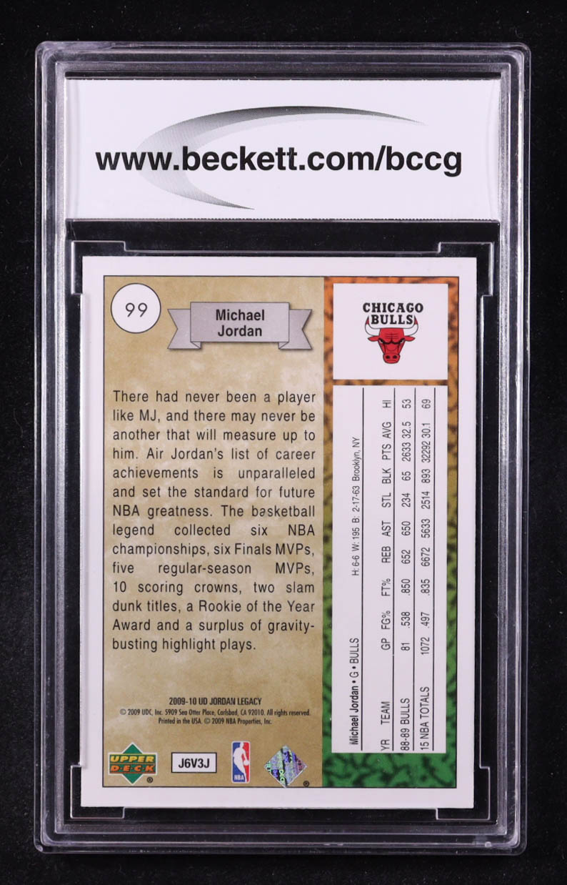 Michael Jordan 2009-10 Upper Deck Michael Jordan Legacy Collection Gold #99 (BCCG 10) at PristineAuction.com Michael Jordan 2009-10 Upper Deck Michael Jordan Legacy Collection Gold #99 (BCCG 10) at PristineAuction.com