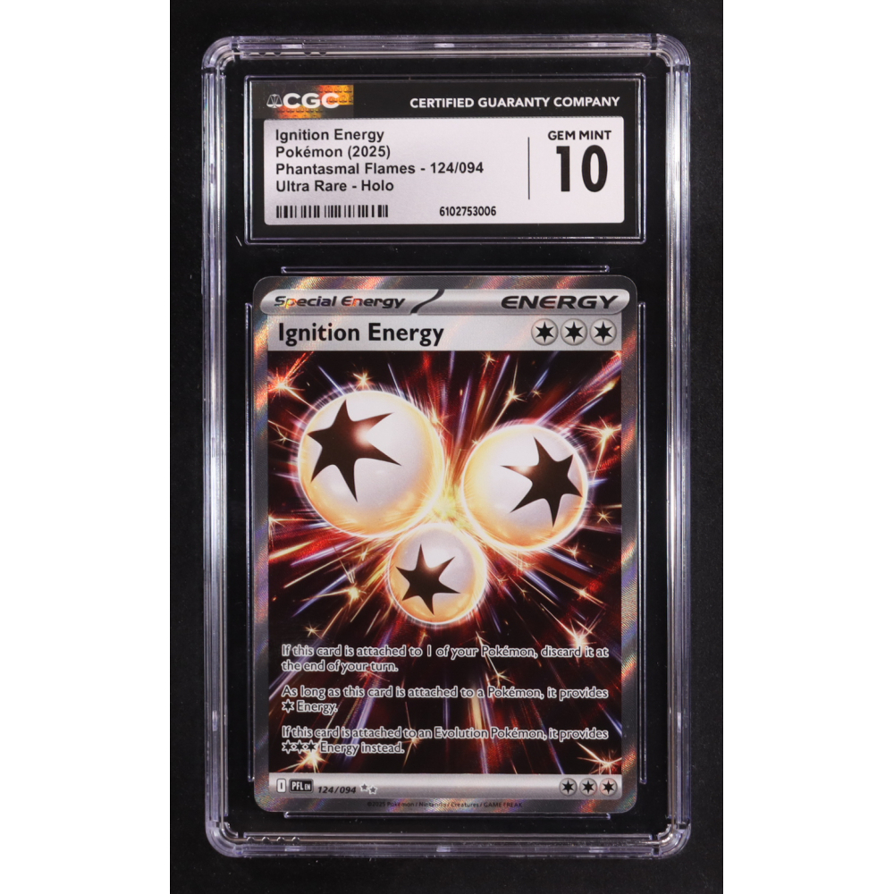 Ignition Energy 2025 Pokemon TCG Mega Evolution Phantasmal Flames #124 (CGC 10) at PristineAuction.com