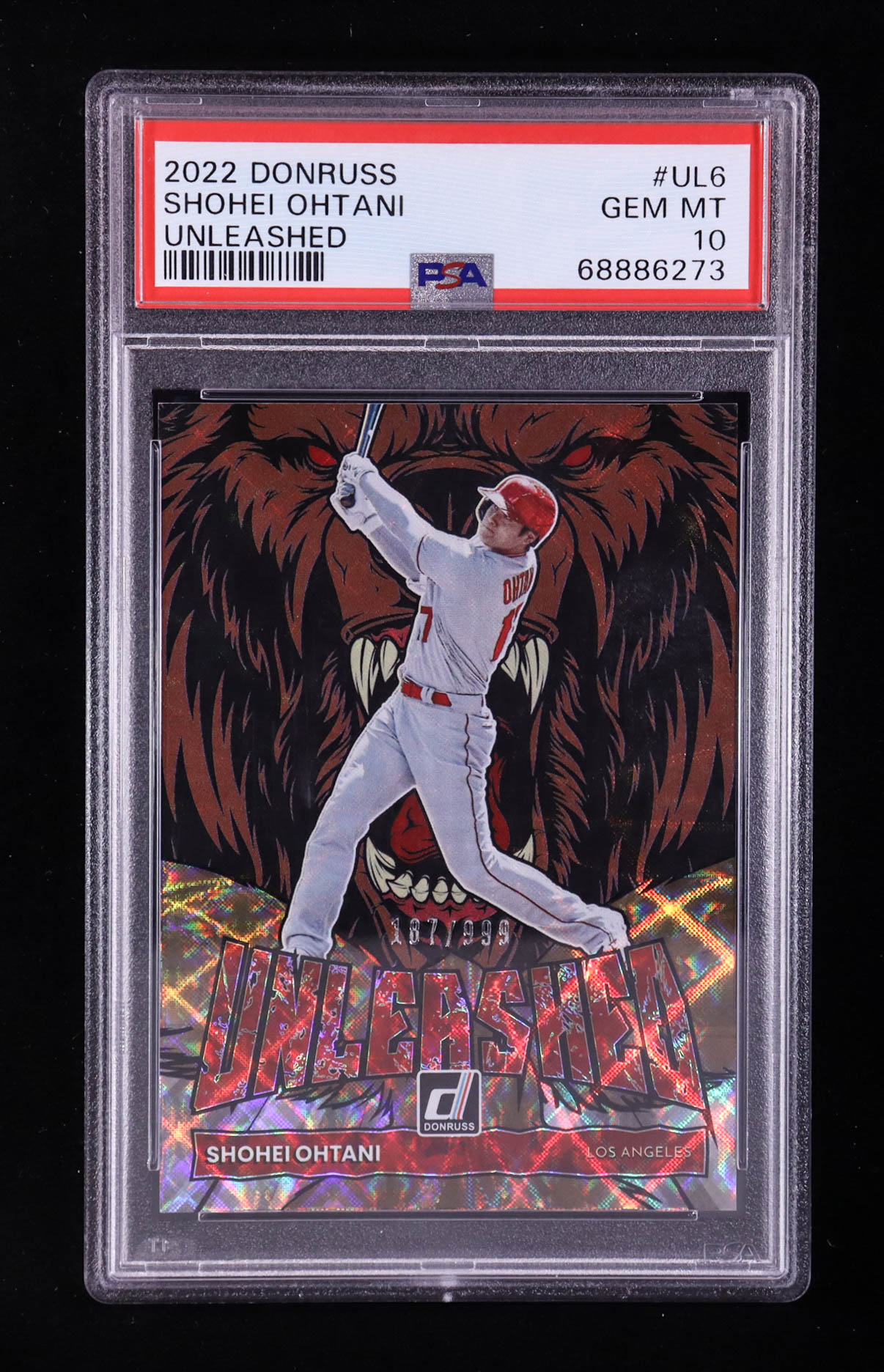 Shohei Ohtani 2022 Panini Donruss Unleashed #UL-6 #187/999 (PSA 10) at PristineAuction.com Shohei Ohtani 2022 Panini Donruss Unleashed #UL-6 #187/999 (PSA 10) at PristineAuction.com