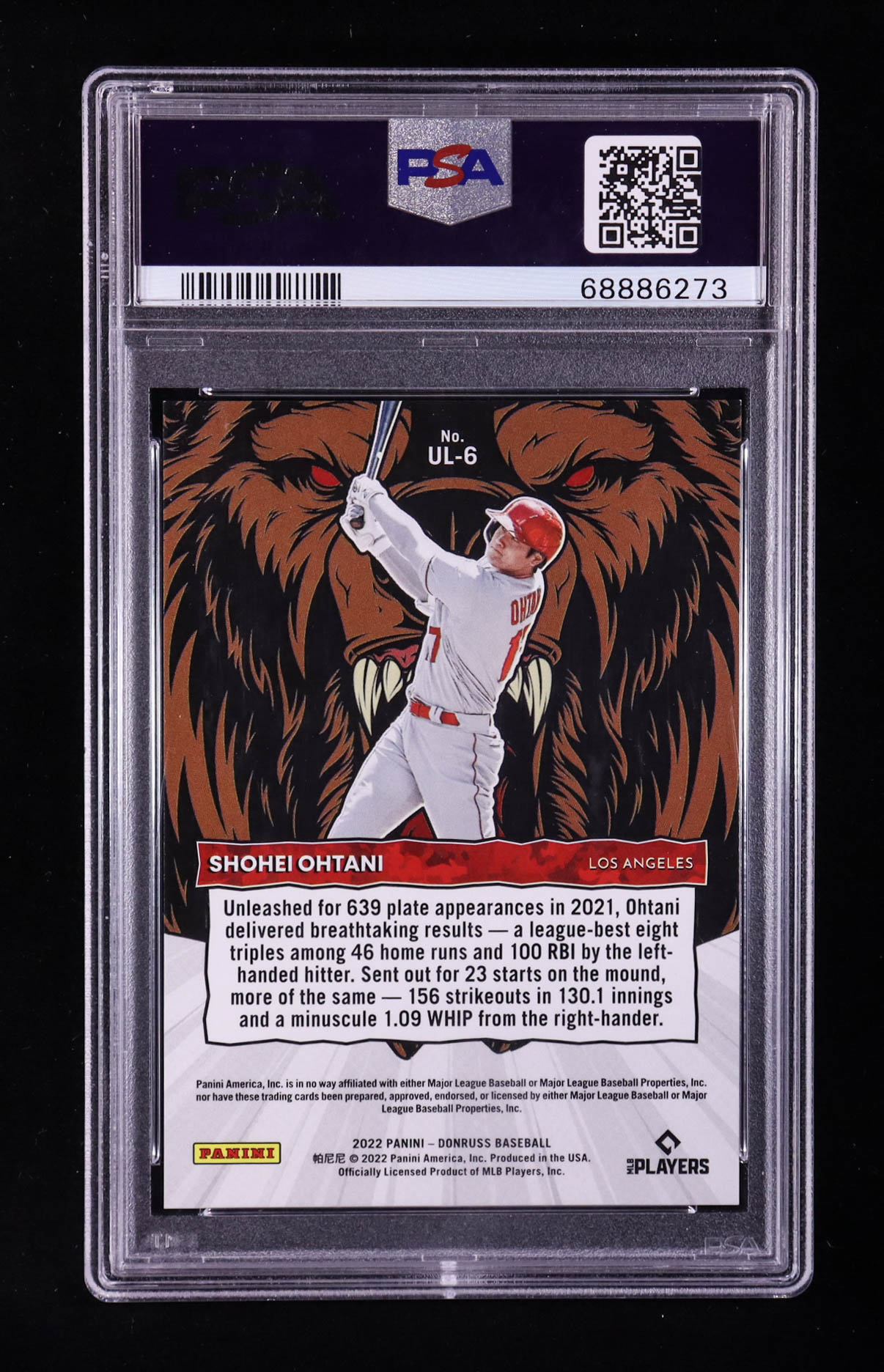 Shohei Ohtani 2022 Panini Donruss Unleashed #UL-6 #187/999 (PSA 10) at PristineAuction.com Shohei Ohtani 2022 Panini Donruss Unleashed #UL-6 #187/999 (PSA 10) at PristineAuction.com