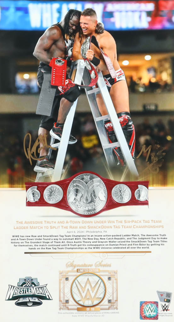 The Miz & R-Truth Signed LE "Wrestlemania XL" 10x18 Signature Series Photo (Fanatics) at PristineAuction.com The Miz & R-Truth Signed LE "Wrestlemania XL" 10x18 Signature Series Photo (Fanatics) at PristineAuction.com