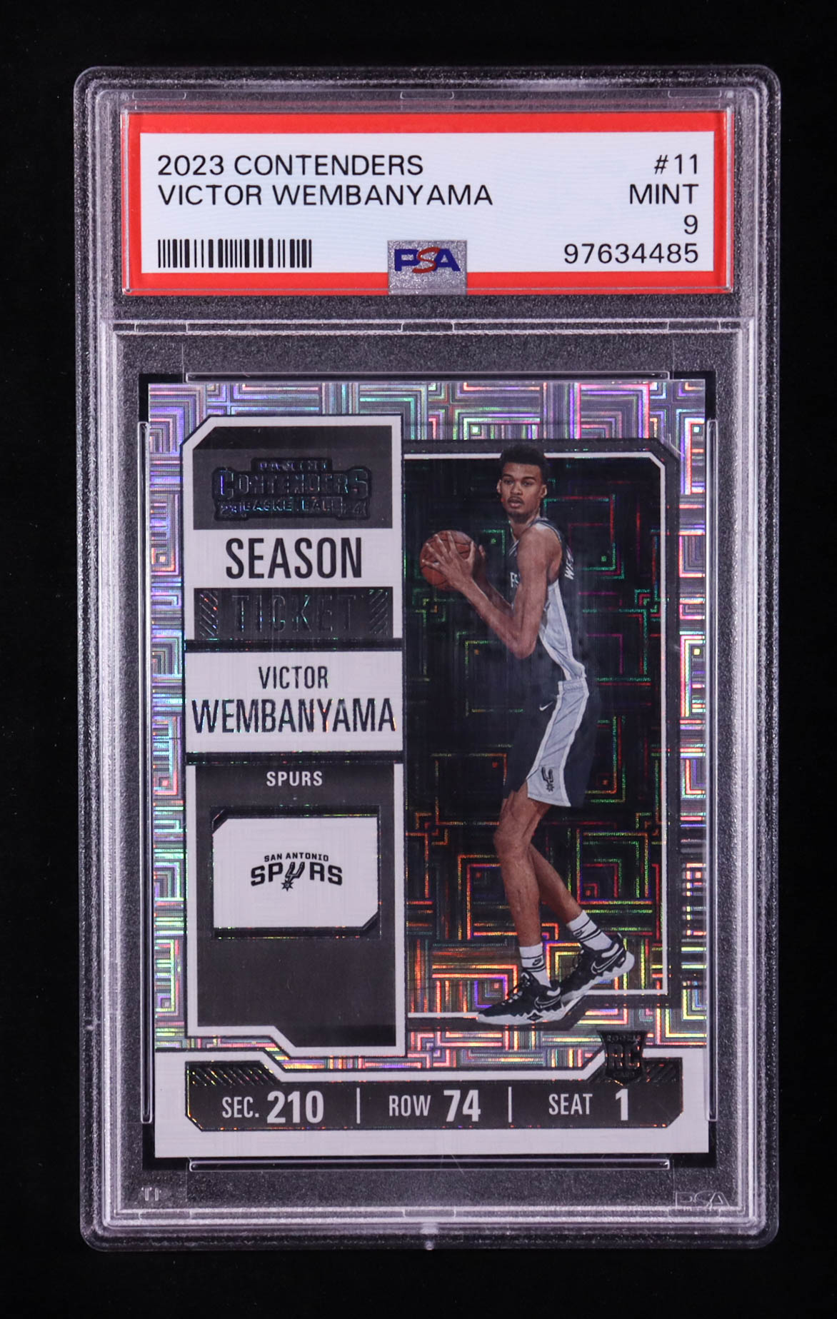 Victor Wembanyama 2023-24 Panini Contenders #11 RC (PSA 9) at PristineAuction.com Victor Wembanyama 2023-24 Panini Contenders #11 RC (PSA 9) at PristineAuction.com
